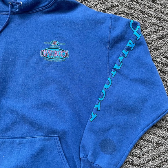 CHAUNCEY's Surf Shop Ocean City, MD Pink Blue Hoodie Sweatshirt Mens Size Large - Picture 2 of 6